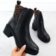 2. Schwarze Leder-Ankle-Boots mit Blockabsatz, Vinceza 26-66855