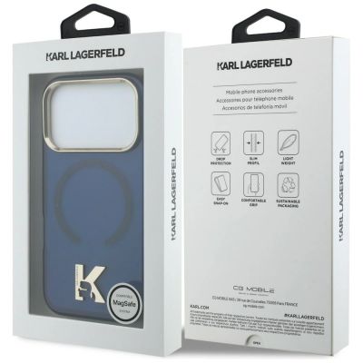 8. Karl Lagerfeld IML K Head Logo MagSafe Hülle für iPhone 17 Pro - Blau