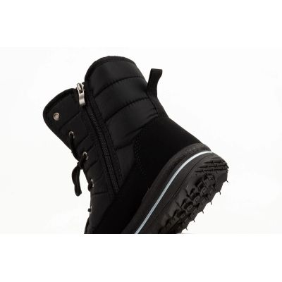 8. Progress Damen-Winterstiefel, schwarze gefütterte Schneestiefel mit Schaffellfutter