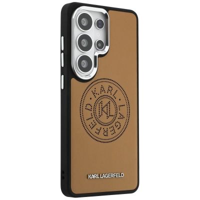 4. Karl Lagerfeld Perforierte KL MagSafe Hülle für Samsung Galaxy S26 Ultra - Braun