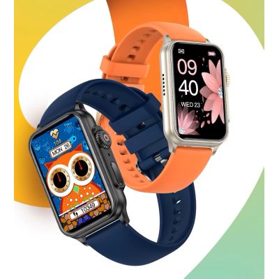 9. Damen-Smartwatch RUBICON RNCF06 Titan/Orange SMARUB221