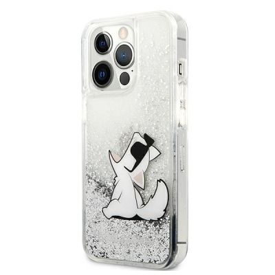 2. Karl Lagerfeld Liquid Glitter Choupette Fun Case für iPhone 13 Pro Max 6,7" - Silber
