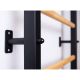 20. Turnwandbarren aus Holz und Metall mit Holzstange und Zubehörbank K 221B A076