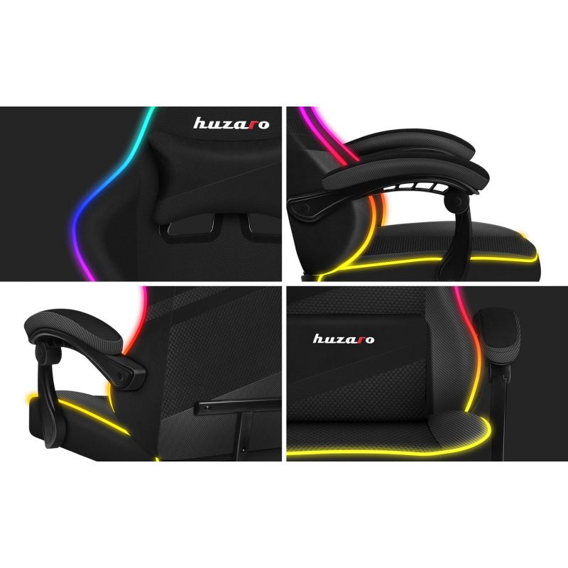 3. Huzaro Force 4.4 RGB Schwarzer Gaming-Stuhl