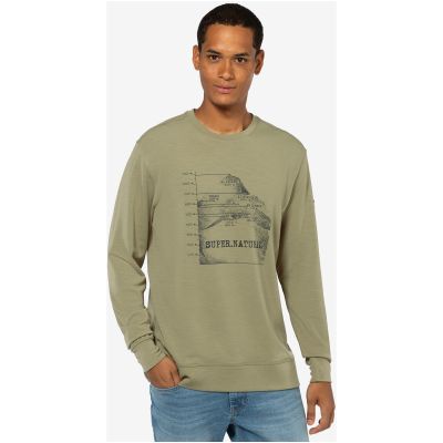 Herren-Sweatshirt ohne Kapuze SUPER.NATURAL 7 Peaks Crew, grün