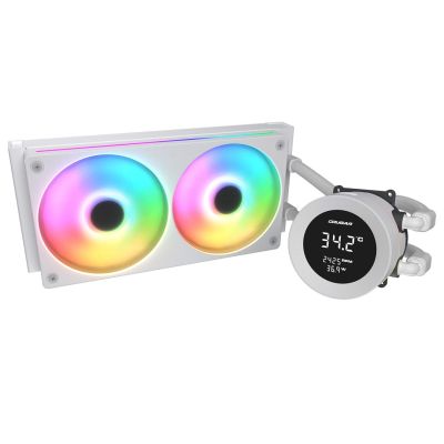 2. COUGAR CGR-PSDVARGB-W-240 All-in-One-Flüssigkeitskühler für Prozessoren, 12 cm, Weiß