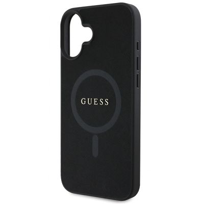 6. Guess Saffiano Classic Logo MagSafe Hülle für iPhone 16 Plus - Schwarz