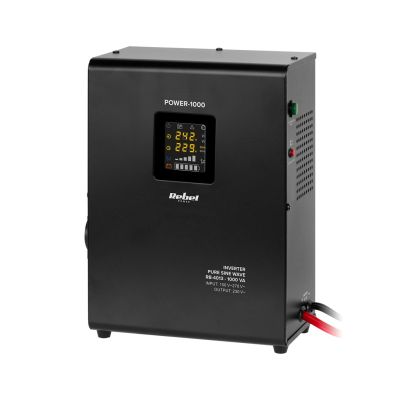 5. Rebel POWER-1000 Wandmontiertes Notstromaggregat – Sinus-Wechselrichter mit Ladefunktion, 12 V/230 V, 1000 VA/700 W