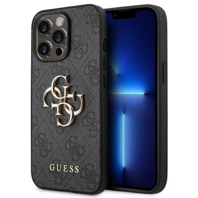 Guess 4G Big Metal Logo Case für iPhone 14 Pro - Grau