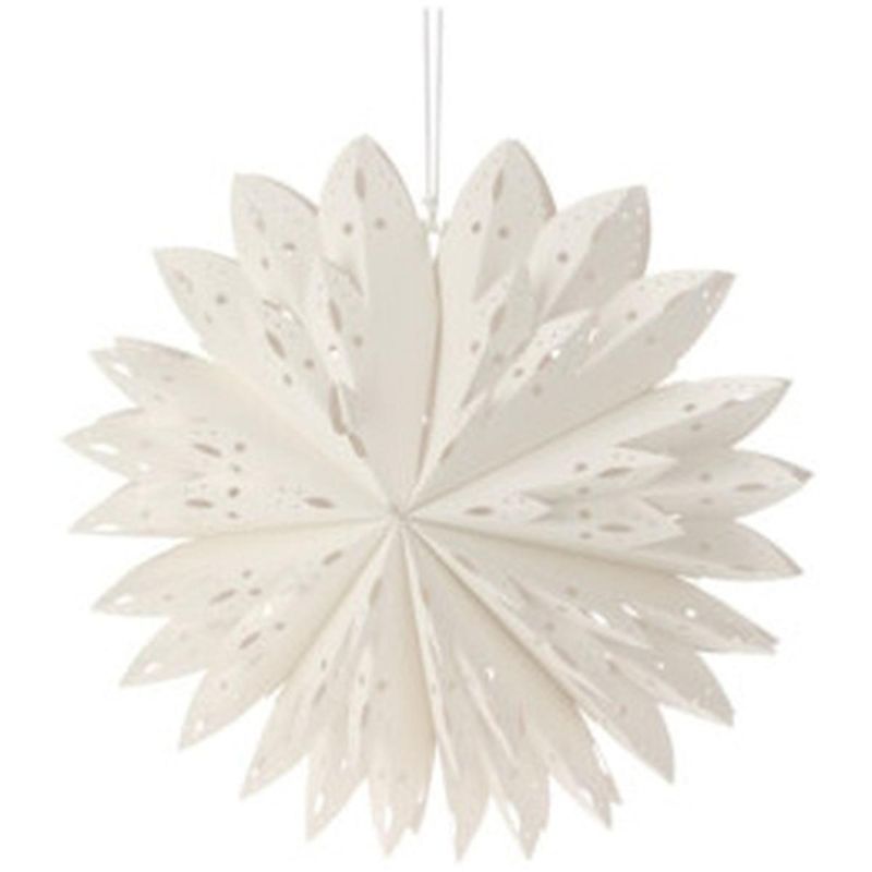 Dekoratives Sternen-Schneeflocken-Hängepapier, 50 cm, weiß