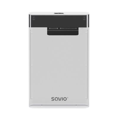 SAVIO Externes Gehäuse für 2,5"-HDD/SSD, USB 3.0, transparent, AK-66