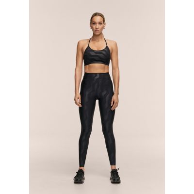 CASALL Damen-Leggings mit Hitzedruck und hohem Bund, Schwarz