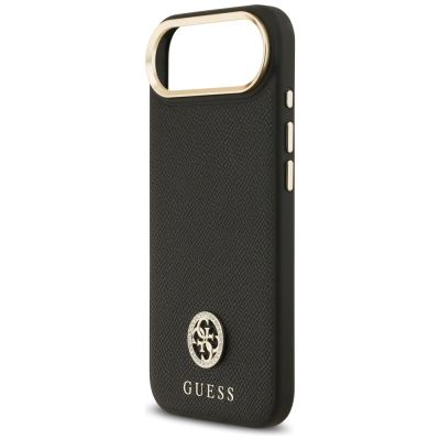 6. Guess Grained Strass Logo MagSafe Hülle für iPhone Air - Schwarz