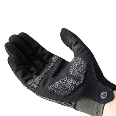 3. Rockbros 16110006003 stoßdämpfende Fahrradhandschuhe Größe L – Grün und Schwarz
