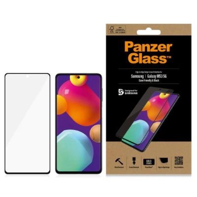 PanzerGlass E2E Regular gehärtetes Glas für Samsung Galaxy M53 – mit schwarzem Rahmen