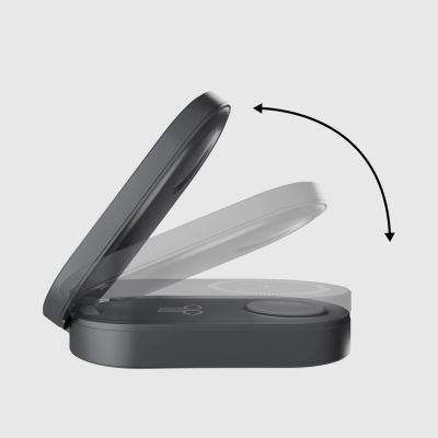 7. SBS 3-in-1 Faltbare kabellose Ladestation QI2 MFI – Made for iPhone – Schwarz