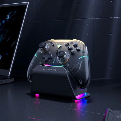 7. Machenike G5Pro Premium Edition Kabelloser Gamecontroller mit Ladestation – Schwarz und Gold