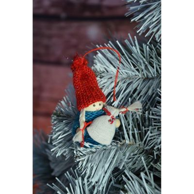 22. Dekorative Puppe mit Tasche, blaues Mädchen, 7,5 cm