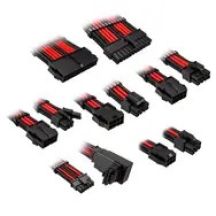 Kolink Core Pro Geflochtenes Kabelverlängerungsset 12V-2x6 Typ 1 - Jet Black/Racing Red