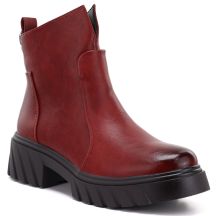 Rote, gefütterte Damen-Ankle-Boots M.Daszyński 2502