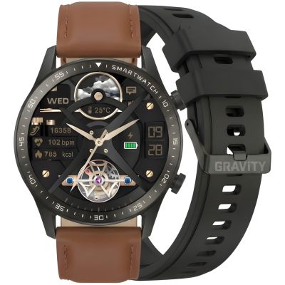 Smartwatch Gravity Black 2 Armbänder GT10-4