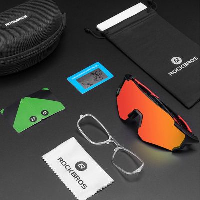 8. Rockbros 10182 polarisierende Fahrradbrille – rot