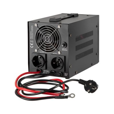 2. KEMOT PROsinus-500 Notstromversorgung, reiner Sinuswellenwandler mit Ladefunktion 12 V/230 V 500 VA/300 W – Schwarz