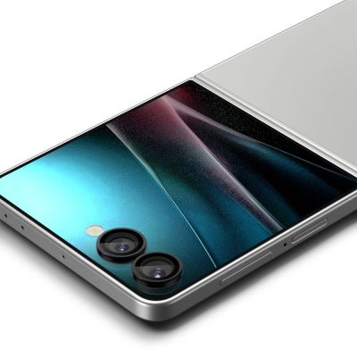 4. Spigen Optik Pro HD Glas.TR EZ Fit 2er-Pack Kameraschutz für Samsung Galaxy Z Flip 7 - Schwarz