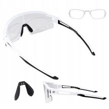 Rockbros Photochrome Fahrradbrille mit UV-Schutz und Korrektureinsatz - Weiß