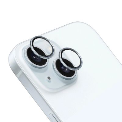 7. 3mk Lens Protection Pro Kameraabdeckung mit blauem Rahmen für iPhone 15