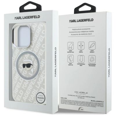 8. Karl Lagerfeld IML Karl Head Logo MagSafe Hülle für iPhone 16 Pro Max – Grau