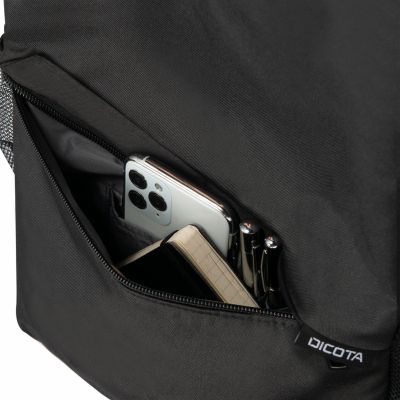 5. DICOTA D32086-RPET ONE 15-17,3" Gepolsterter Notebook-Rucksack aus Polyester und PET, Schwarz