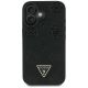 3. Guess Grained Hot Stamp Peony Triangle Logo MagSafe Case für iPhone 16 - Schwarz
