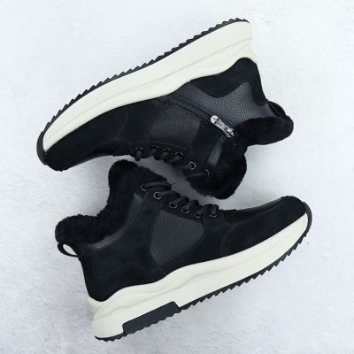 7. Schwarze Damen-Ankle-Boots aus Leder mit Plateausohle, Filippo DBT7240