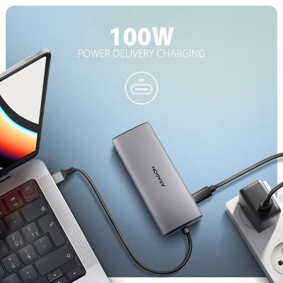 4. Axagon HMC-6G2L Kabelgebundene Dockingstation USB 3.2 Gen 2 (3.1 Gen 2) Typ-C Aluminium
