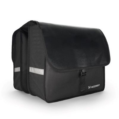 2. Wozinsky doppelte Fahrradtasche für den Gepäckträger, 28 l, schwarz (WBB34BK)