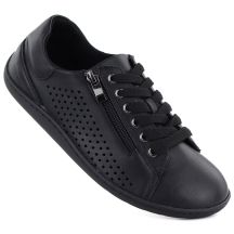 Damen-Barfußschuhe aus Leder, durchbrochen, schwarz, Gino Fabiani OL38-6