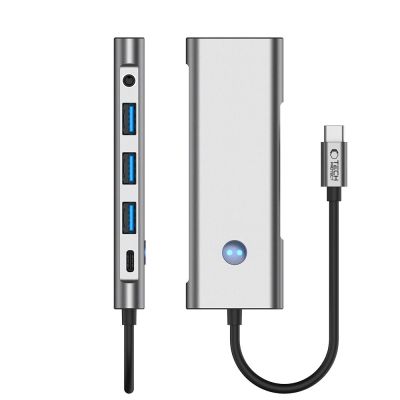 6. Tech-Protect HB04 HUB Adapter 9in1 USB-C + USB2.0 + USB3.0 + HDMI 4K 60Hz + SD/TF + PD100W + AV3.5 - grau