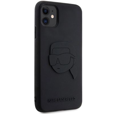 4. Karl Lagerfeld KLHCN613DRKNK iPhone 11 / Xr 6,1" schwarz/schwarz Hartschale Gummi Karl Head 3D