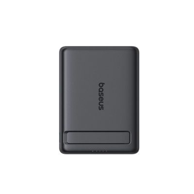 7. Baseus PicoGo AM31 Qi2 5000mAh 20W MagSafe-kompatible Powerbank mit Ständer (mit schwarzem, einfach ummanteltem USB-C-Kabel, 30 cm) – Schwarz