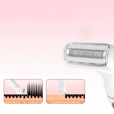 4. MAXGROOM ZC-T18 Multifunktions-Damentrimmer mit austauschbaren Aufsätzen – weiß und rosa