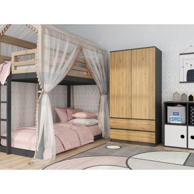 3. Kleiderschrank SS-90 90x50xH180 anthrazit/artisan