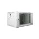 Lanberg WF01-6406-10S einteiliger abschließbarer Schrank (6 HE; 368 mm / 600 mm / 450 mm; Wandmontage; Glas; 19 Zoll; grau)