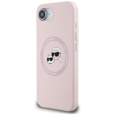 2. Karl Lagerfeld Silikon Karl&Choupette Heads MagSafe iPhone 16e Hülle - Rosa