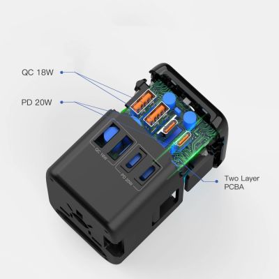 8. Tech-Protect TA200 EU / UK / US / AU-Adapter - schwarz