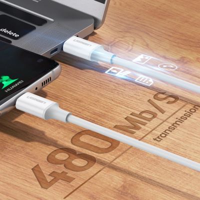 5. Ugreen US264 60518 USB-C / USB-C PD QC AFC Kabel 1 m – weiß