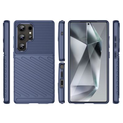3. Thunder Case Hülle für Samsung Galaxy S25 Ultra Silikon Panzerhülle - Blau