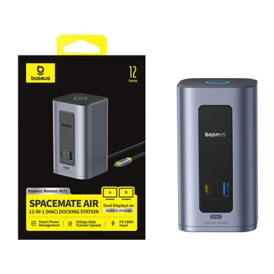 6. Baseus Nomos NU1 Air Spacemate 12-in-1 Dockingstation – Grau
