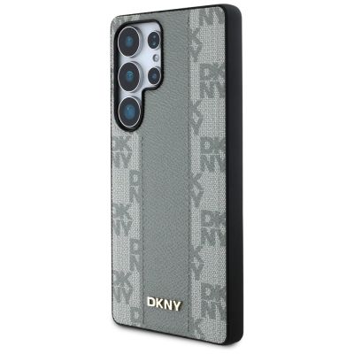 2. DKNY Leder-MagSafe-Hülle mit Karomuster für Samsung Galaxy S25 Ultra, Grau