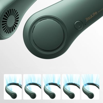 6. Jisulife Nackenventilator Life3, tragbarer USB-Nackenventilator, Grün